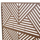 Freestanding Decorative Privacy Screen for Deck Balcony Patio, Metal Privacy Screen 76' H×48' W, Brown