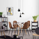 Mid Century Modern Upholstered Dining Chairs, Brown