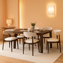 63Inch Industrial Dining Table Set With UpholsteredChairs