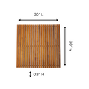 Sapporo Teak Shower and Bath String Mat with Rubber Footing 30″ x 30″