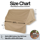 Built-In BBQ Outdoor Gas Grill Cover 30"L x 30"D x 16"H Taupe