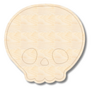 Unfinished Wood Etched Cute Skull Shape | Paint By Line Crafts | up to 30" DIY