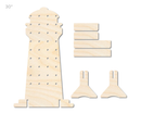 Unfinished Wood Lighthouse Standing Peg Board  | Standing Wood Peg Board | 1/2" & 1/4" Thick Wood | up to 40"