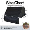 Built-In BBQ Outdoor Gas Grill Cover 30"L x 30"D x 16"H Vinyl Black