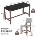 5-Piece Counter Height Dining Set, Faux Marble Bar Table with 4 Upholstered Chairs, Mid-Century Style for Kitchen or Small Spaces