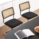 Black Chrome Rattan Midcentury Cesca Dining Chairs