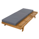 LOUNGE CHAISE SET,SPACE AVAILABLE ON ONE SIDE, ACACIA WOOD WITH WATER-RESISTANT LOUNGE CUSHIONS (Dark Grey/ & 4 INCH THICK) - MATCHING CREAM VERSION AVAILABLE