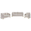 Corliss 3-piece Upholstered Arched Arm Sofa Set Beige