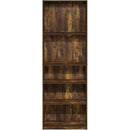 Adjustable 5 Tier Amber Pine Bookcase Living Room Storage