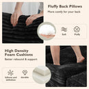 Modular Sectional Sofa Black Corduroy Convertible Sleeper