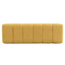 Upholstered Dining Bench, No-Assembly Entryway Bench Ottoman, Yellow Chenille Fabric, 50' Length