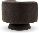 360 Degree Swivel Chair Espresso Velvet Upholstery