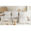 L-shaped Modular Sectional Sofa with Removable Back Cushions,3 Pillows and 2 Storage Spaces,Suitable for Living rooms,Offices and Apartments