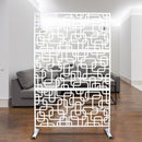 Outdoor & Indoor Privacy Screen Metal Privacy Screen 76' H×48' W, Freestanding Decorative Privacy Screen for Deck Balcony Patio, Privacy Fence Panels for Outside Lawn Garden PS114 WHITE