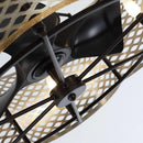 31" Linda Industrial DC Motor Downrod Mount Reversible Ceiling Fan with Lighting and Remote Control