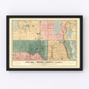 Vintage Map of Modoc County, California 1887