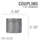 1 1/2 in. Black Coupling