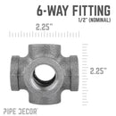 1/2 in. Black 6-Way Fitting