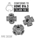 3/8 in. Black 6-Way Fitting