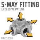 1/2 in. Black 5-Way Fitting