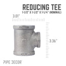 1 1/2 in. x 1 1/2 in. x 1 1/4 in. Black Reducing Tee