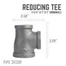 1 1/4 in. x 1 in. x 1 in. Black Reducing Tee