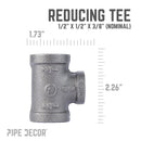 1/2 in. x 1/2 in. x 3/8 in. Black Reducing Tee