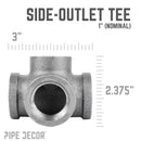 1 in. Black Side Outlet Tee