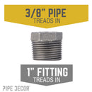 1 in. x 3/8 in. Black Bushing