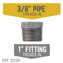 1 in. x 3/8 in. Black Bushing