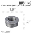 2 in. x 1 1/4 in. Black Bushing