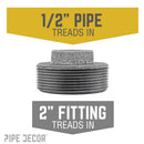 2 in. x 1/2 in. Black Bushing