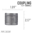 1 1/4 in. Black Coupling