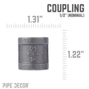 1/2 in. Black Coupling