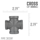 1/2 in. Black Cross