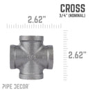 3/4 in. Black Cross