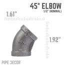 1/2 in. Black 45 Degree Elbow