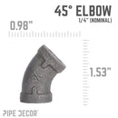 1/4 in. Black 45 Degree Elbow