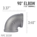 1 1/2 in. Black 90 Degree Elbow