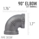 1/2 in. Black 90 Degree Elbow