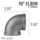 2 in. Black 90 Degree Elbow