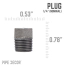 1/4 in. Black Plug