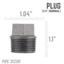 3/4 in. Black Plug