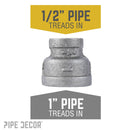 1 in. x 1/2 in. Black Reducing Coupling