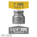 1 1/4 in. x 1 in. Black Reducing Coupling