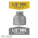 1/2 in. x 1/8 in. Black Reducing Coupling