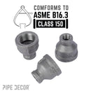 3/4 in. x 1/4 in. Black Reducing Coupling