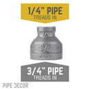 3/4 in. x 1/4 in. Black Reducing Coupling