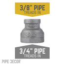 3/4 in. x 3/8 in. Black Reducing Coupling