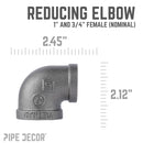 1 in. x 3/4 in. Black Reducing Elbow